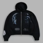 Side Of Power Vex Double Zip Hoodie in Black