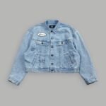 Mickey Flash Cropped American Denim Jacket in Light Wash