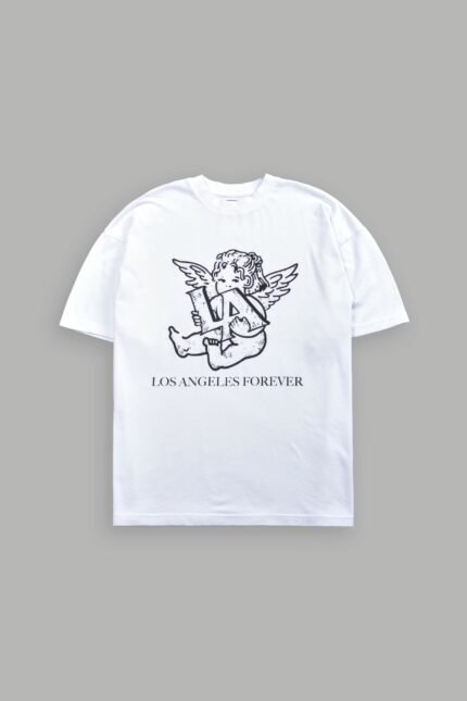 Los Cherub Premium Oversized Tee in White