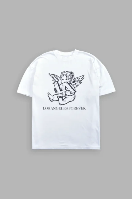 Los Cherub Premium Oversized Tee in White