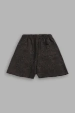Dual Grunge Oversized Raw Hem Post Lounge Sweat Shorts in Darc Brown Leopard