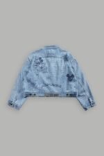 Mickey Flash Cropped American Denim Jacket in Light Wash