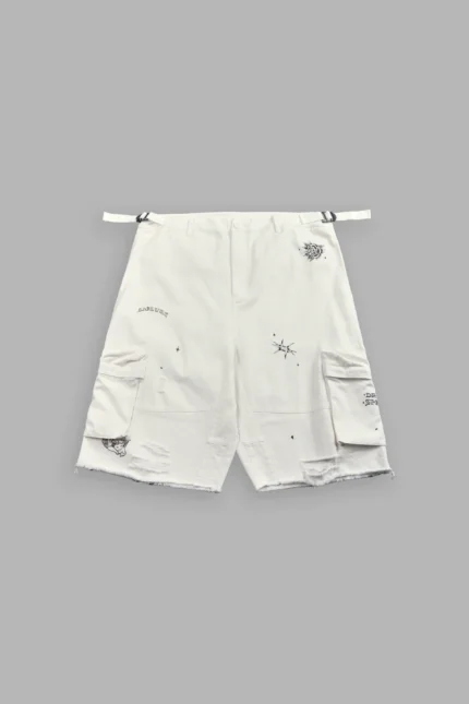 Darc Flash Duke Cargo Shorts in Cream