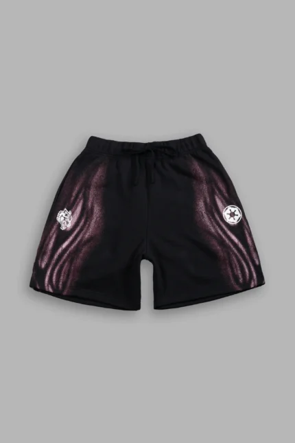 Dark Flame Oversized Post Lounge Sweat Shorts in Black