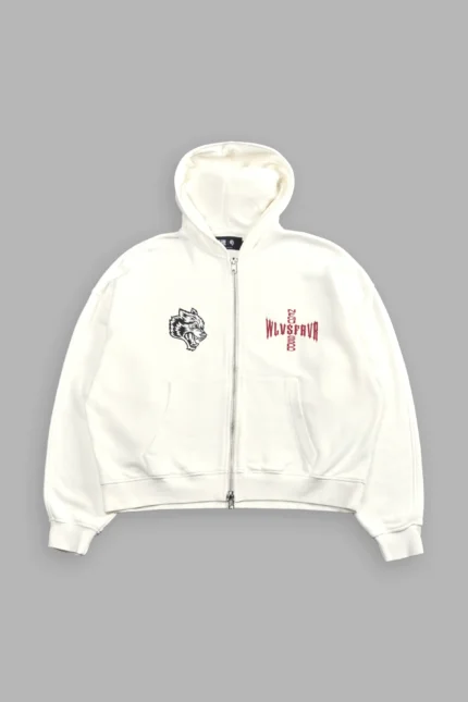 Born Darc Darco Double Zip Hoodie in Cream