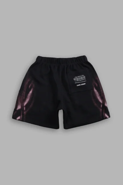 Dark Flame Oversized Post Lounge Sweat Shorts in Black