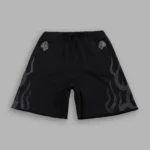 Fight Or Flight Grunge Oversized Raw Hem Post Lounge Sweat Shorts in Black
