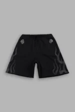 Fight Or Flight Grunge Oversized Raw Hem Post Lounge Sweat Shorts in Black