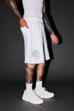Loyalty Frvr Raw Hem Oversized Post Lounge Sweat Shorts in Cream