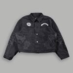 Sashiko Wolves Lunnis Jacket in Black