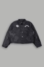 Sashiko Wolves Lunnis Jacket in Black