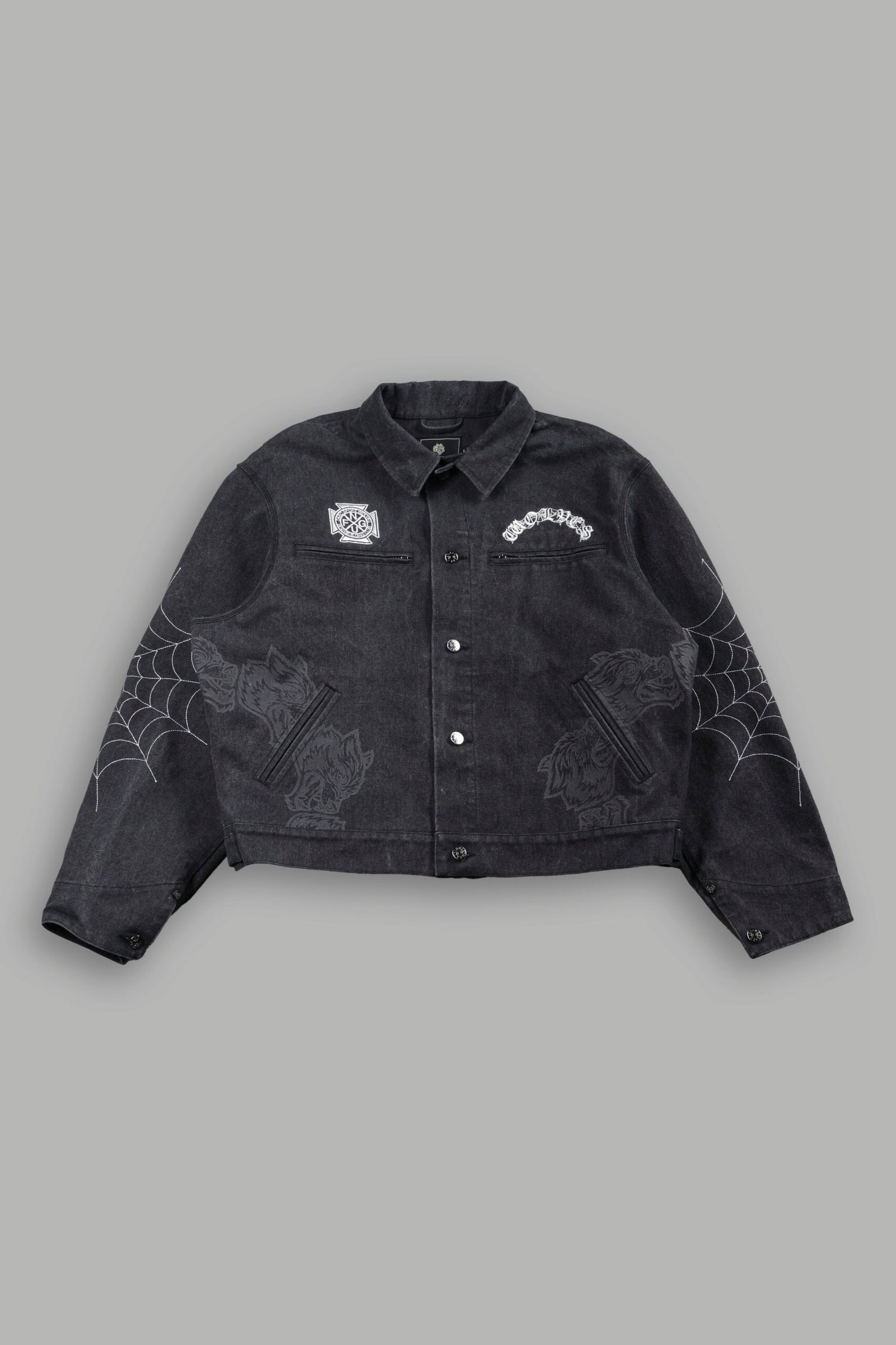 1OUTERWEAR-MARVELcopy Sashiko Wolves Lunnis Jacket in Black