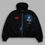Vader Vex Double Zip Hoodie in Black