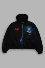 Vader Vex Double Zip Hoodie in Black