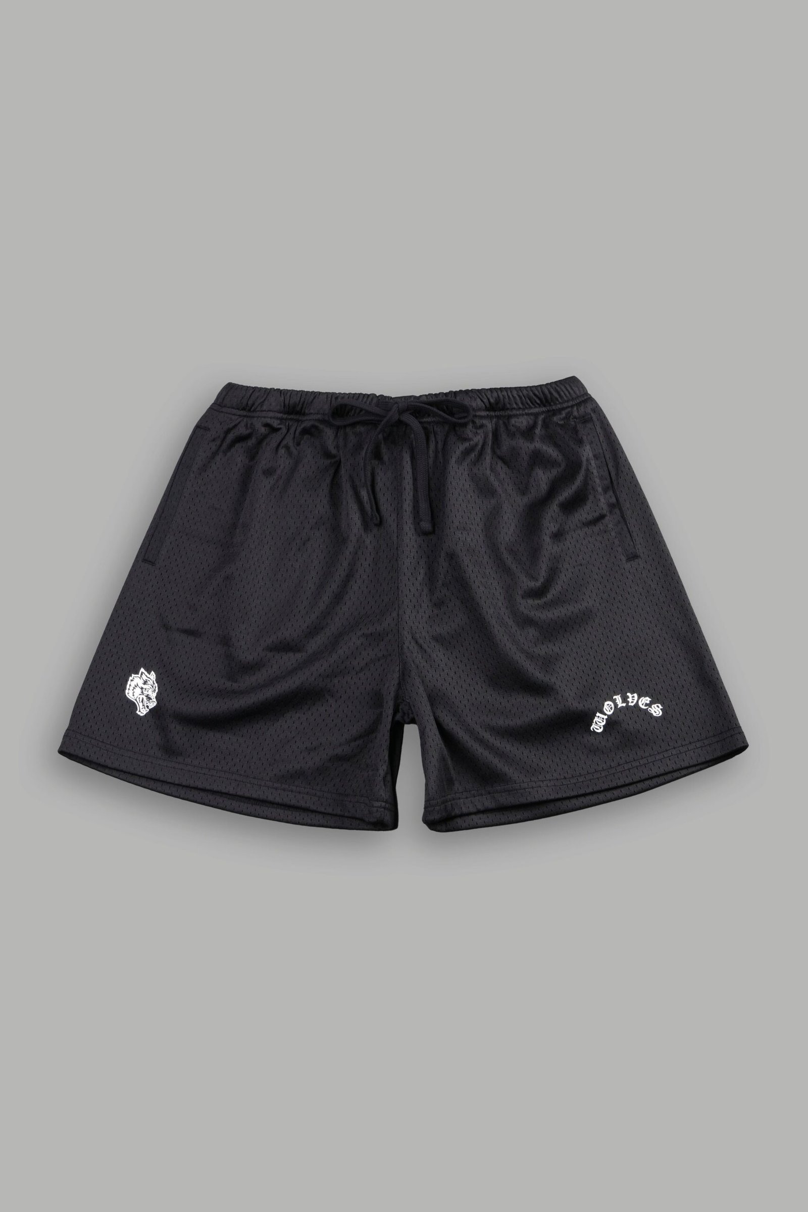 25BOTTOMS-MICKEYcopy Wolf Chopper Mesh Shorts in Black