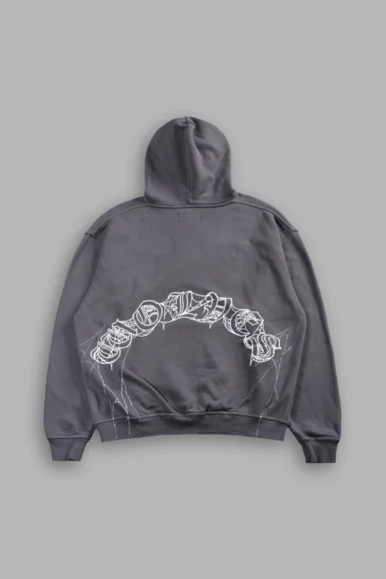 Web Of Darkness Bishop Hoodie in Slate Gray