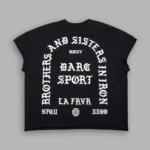 La Cherub Grunge Mid Length Raw Hem Cap Sleeve Tee in Black