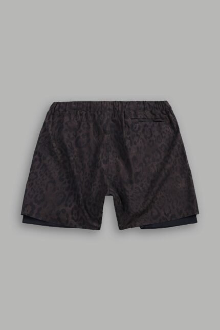 Wolf Hesh Compression Shorts in Darc Brown Leopard