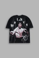Bruce Lee Flame Premium Oversized Tee in Black