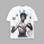 Bruce Lee Flame Premium Oversized Tee in White