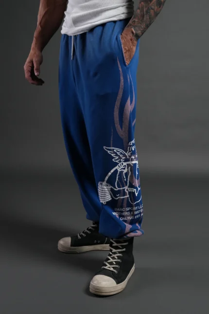Powerhouse of the Cherub Unisex Lightweight Lounger Sweat Pants in Darc Cobalt Drift Wash