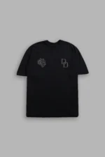 Devil In The Flames Side-By-Side Series Premium Oversized Tee in Black