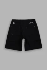 Wolf Chopper Oversized Carter Utility Shorts in Black