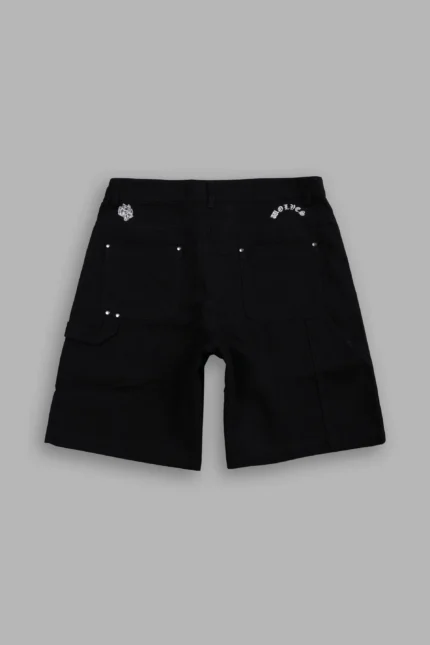 Wolf Chopper Oversized Carter Utility Shorts in Black