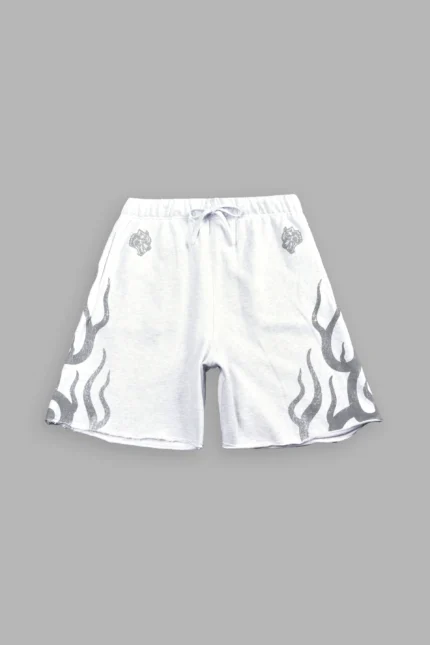 Fight Or Flight Grunge Oversized Raw Hem Post Lounge Sweat Shorts in Super Light Athletic Gray