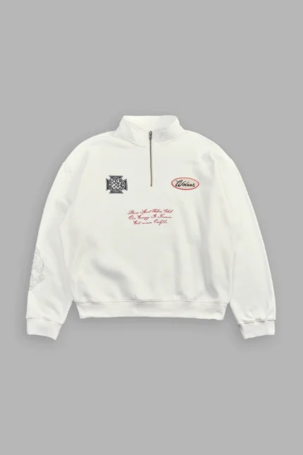 Written On Stone Duke 1/4 Zip Mock Neck in Cream