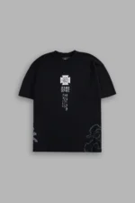 Jack Hanma "Side By Side" Series Premium Oversized Tee in Black