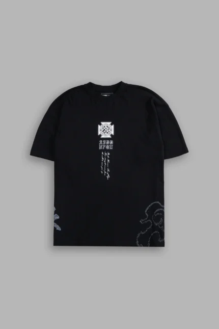 Jack Hanma "Side By Side" Series Premium Oversized Tee in Black