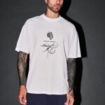 Bruce Lee Flame Premium Oversized Tee in White