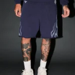 Fight Or Flight Grunge Oversized Raw Hem Post Lounge Sweat Shorts in Navy