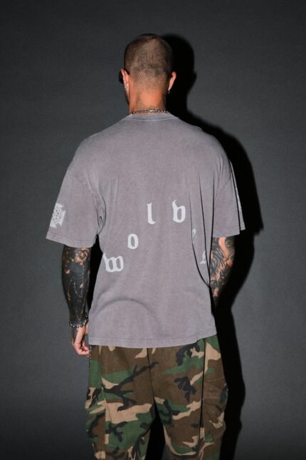 Scorpion Fire Premium Oversized Tee in Slate Gray