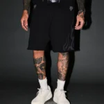 Fight Or Flight Grunge Oversized Raw Hem Post Lounge Sweat Shorts in Black
