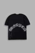 Web Of Darkness Premium Oversized Tee in Black