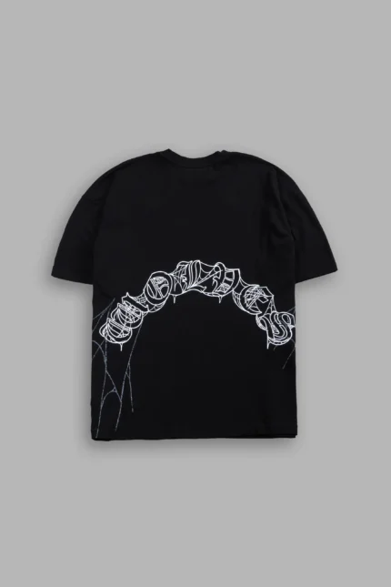 Web Of Darkness Premium Oversized Tee in Black