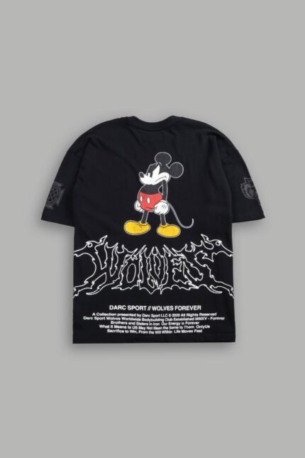 Mickey Wlvsfrvr Premium Oversized Tee in Black