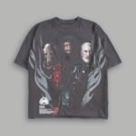 Dark Order Distressed Grunge Mid Length Raw Hem Tee V2 in Wolf Gray