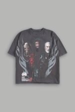 Dark Order Distressed Grunge Mid Length Raw Hem Tee V2 in Wolf Gray