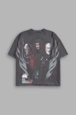 Dark Order Distressed Grunge Mid Length Raw Hem Tee V2 in Wolf Gray