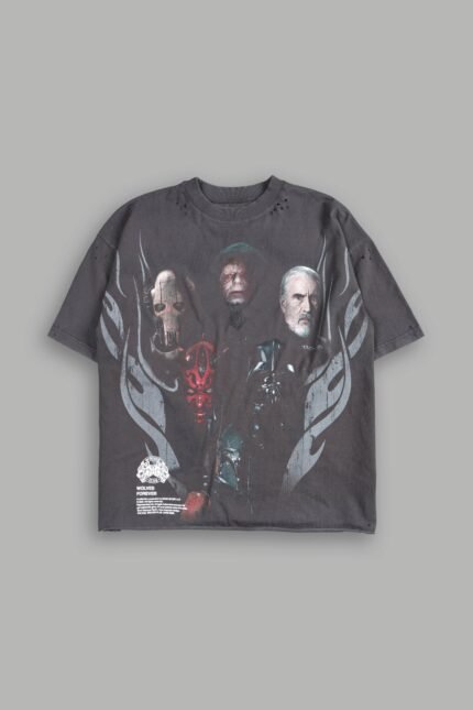 Dark Order Distressed Grunge Mid Length Raw Hem Tee V2 in Wolf Gray