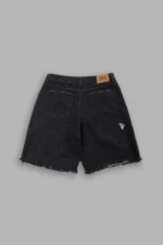 Sashiko Webs Ash Denim Jean Short in Black