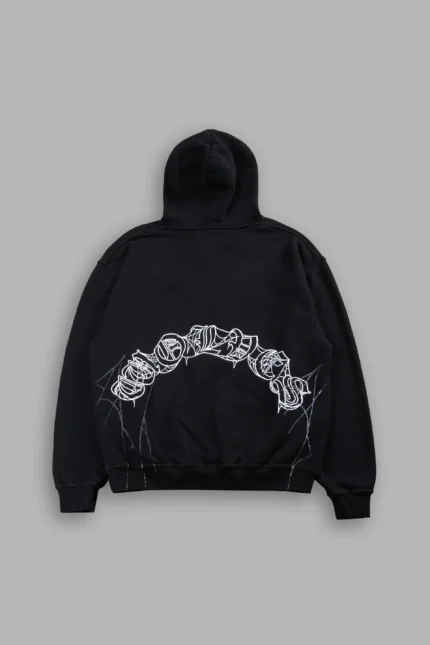 Web Of Darkness Bishop Hoodie in Black