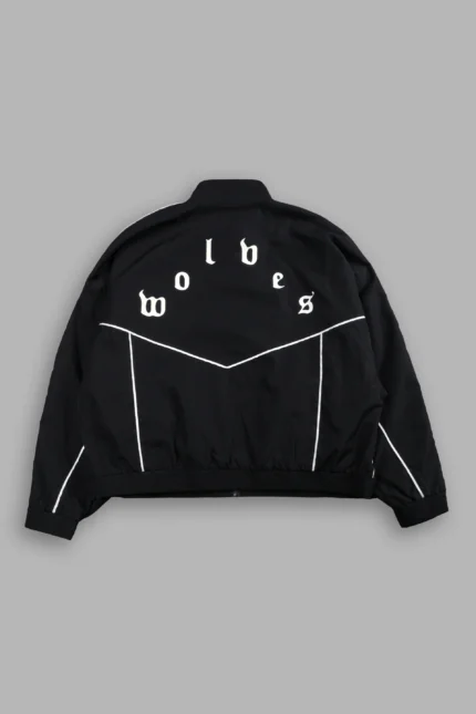 Darc Sport Wolves Unisex Pyramid Quinn Track Jacket in Black/Sand
