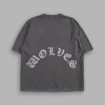 Dark Order Distressed Grunge Mid Length Raw Hem Tee V2 in Wolf Gray