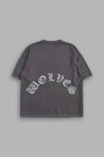 Dark Order Distressed Grunge Mid Length Raw Hem Tee V2 in Wolf Gray