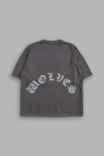Dark Order Distressed Grunge Mid Length Raw Hem Tee V2 in Wolf Gray