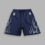 Fight Or Flight Grunge Oversized Raw Hem Post Lounge Sweat Shorts in Navy